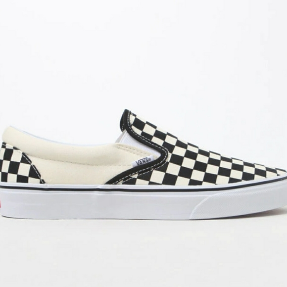 Vans Classic Checkerboard White & Black Slip-On Sh - Picture 9 of 14